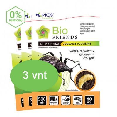 Nematodai JUODOJO PJOVĖJO lervoms (H. bacteriophora), MAXI pak. (kaina 1 vnt x500mln)